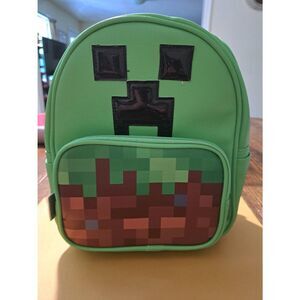 Minecraft Green Mini Backpack TNT Zipper Pull 10.5" New No Tags Gaming Bag